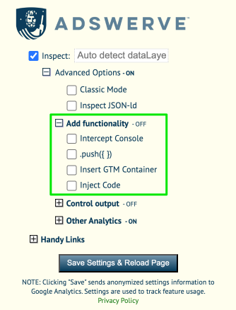 Adding functionality with Adswerve Data Inspector