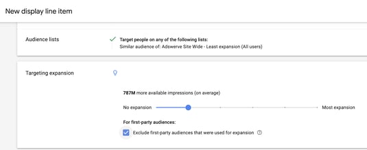 Targeting expansion feature in DV360