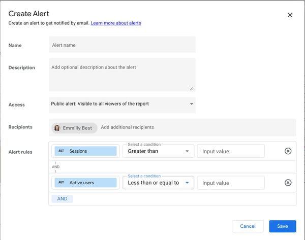 Chart-level alerts in Looker Studio Pro-1