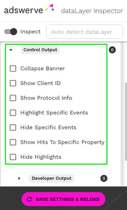 Enhance or hide control outputs with DataLayer Inspector +