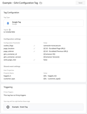 Example of the new Google tag in Google Tag Manager