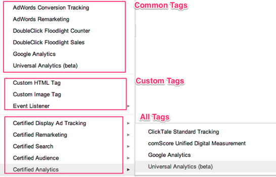 GTM Tag Categories