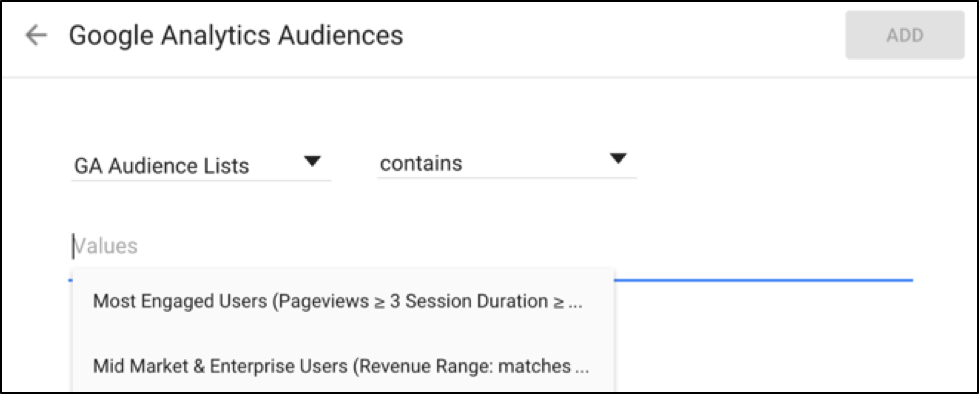 Google Optimize Audiences 3