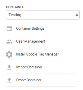 Import/Export Container Options