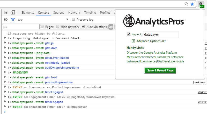 adswerve datalayer inspector