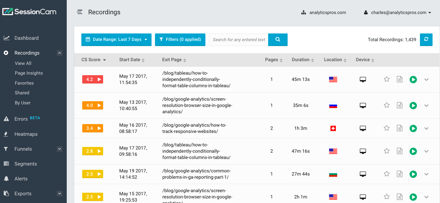 Session Recordings with Google Analytics - Adswerve