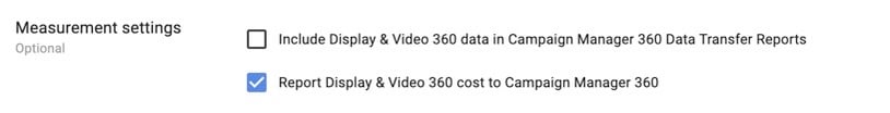 Measurement settings in DV360