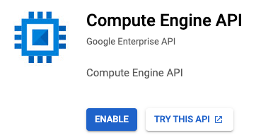 Screenshot of the Google Marketing Platform's (GCP) button to enable the API.